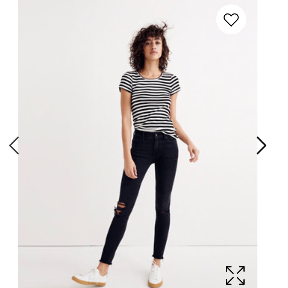 Madewell Black Distressed Skinny Jeans